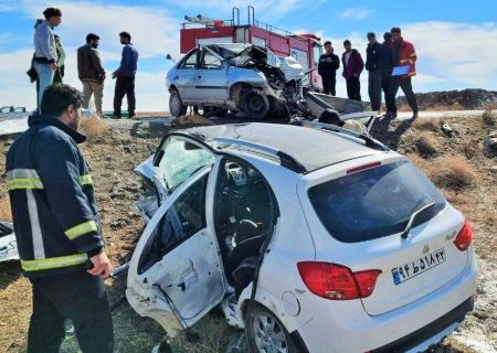 شاخ به شاخ خونین دربرخورد دوخودرو