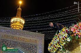 گلباران حرم مطهر رضوی همزمان با میلاد حضرت معصومه (س)