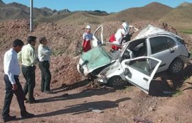 یک کشته و یک مصدوم بر اثر واژگونی خودروی تیبا در محور مشهد- تربت حیدریه