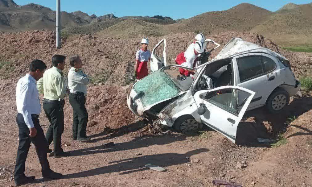 یک کشته و یک مصدوم بر اثر واژگونی خودروی تیبا در محور مشهد- تربت حیدریه