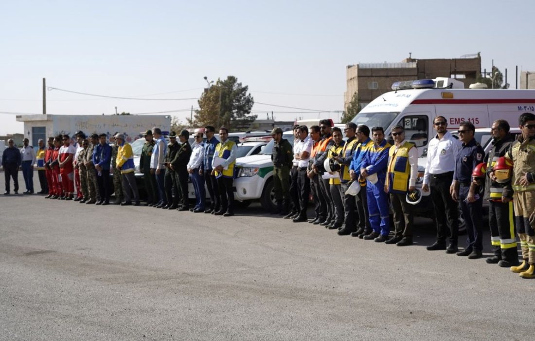 برگزاری مانور سطح B فرونشست زمین و شکستگی خط لوله گاز در ناحیه کاشمر+ فیلم