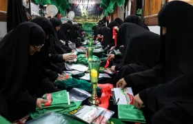 کارگاه دوخت لباس شیرخوارگان حسینی در حرم مطهر رضوی